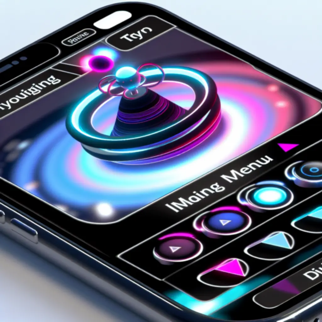 Fidget Spinner mobiljáték neon főmenü képernyőjének bemutatása