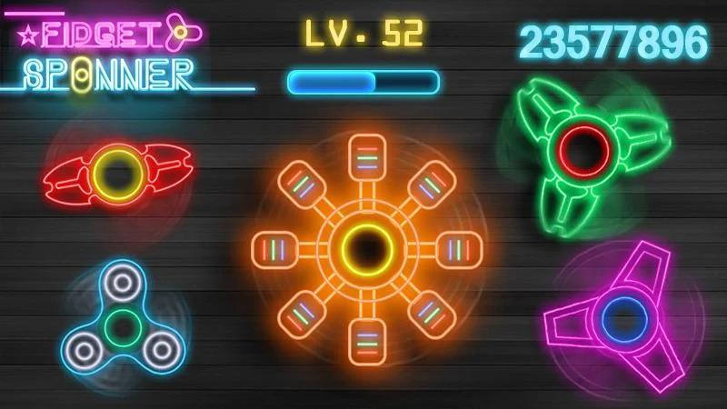 Neon és fémes Fidget Spinner dizájnok gyűjteménye